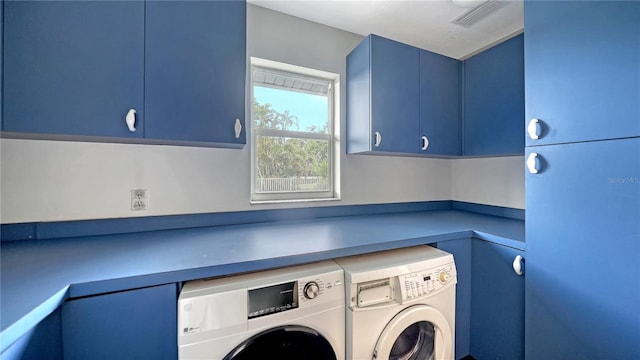 4771 Riverwood Cir, Sarasota, FL 34231 - laundry area featuring cabinet space and washing machine and dryer