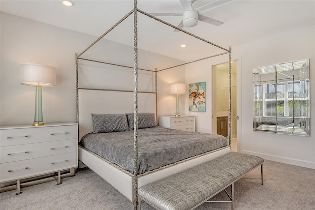 5475 Summit Gln, Bradenton, FL 34203 - carpeted bedroom featuring recessed lighting, baseboards, and ensuite bathroom