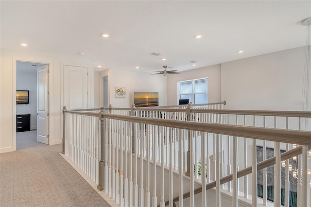 5475 Summit Gln, Bradenton, FL 34203 - corridor featuring light carpet, recessed lighting, and baseboards