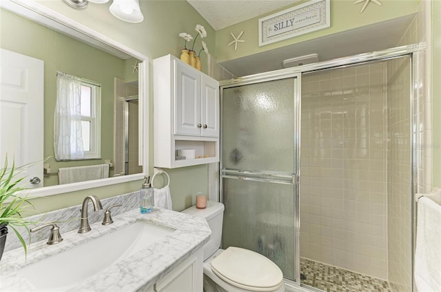 3213 Mercer Rd, Bradenton, FL 34207 - bathroom with vanity, a stall shower, and toilet