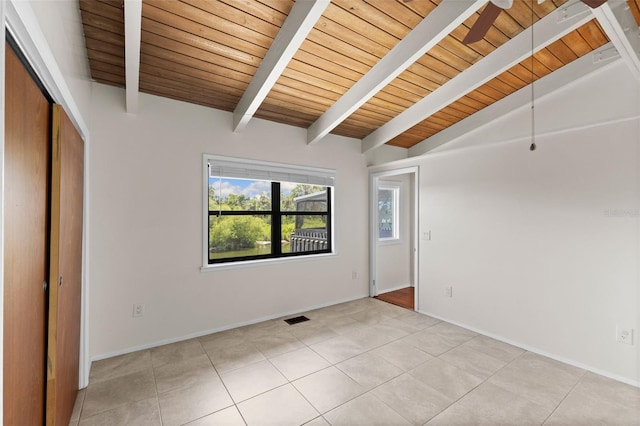 6406 Lincoln Rd, Bradenton, FL 34203 - unfurnished bedroom with wood ceiling and light tile patterned floors