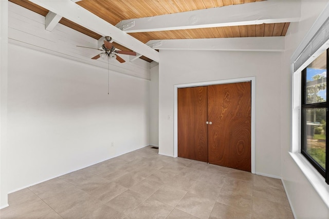 6406 Lincoln Rd, Bradenton, FL 34203 - unfurnished bedroom with wooden ceiling and ceiling fan