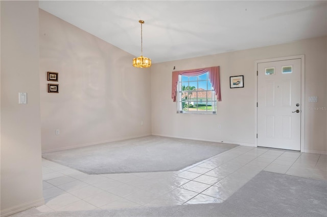 1654 Waxwing Ct, Venice, FL 34293 - carpeted empty room featuring a chandelier and baseboards