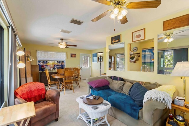 5403 Fleming St, Port Charlotte, FL 33981 - living room with a ceiling fan and carpet flooring