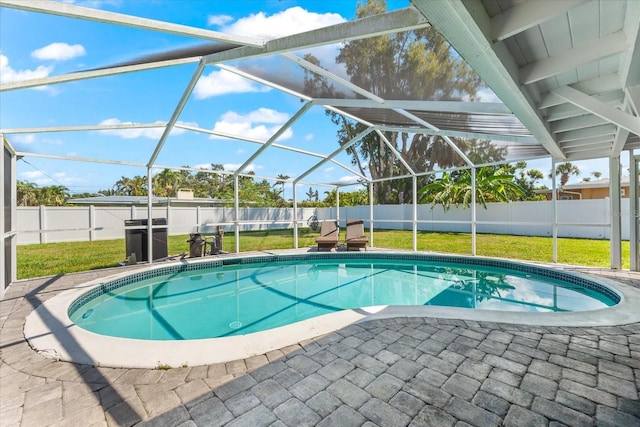 1723 Laramie St, Sarasota, FL 34231 - view of swimming pool with a patio area and glass enclosure