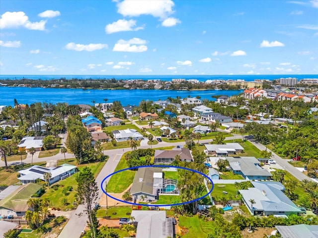 1723 Laramie St, Sarasota, FL 34231 - aerial perspective of suburban area featuring a nearby body of water