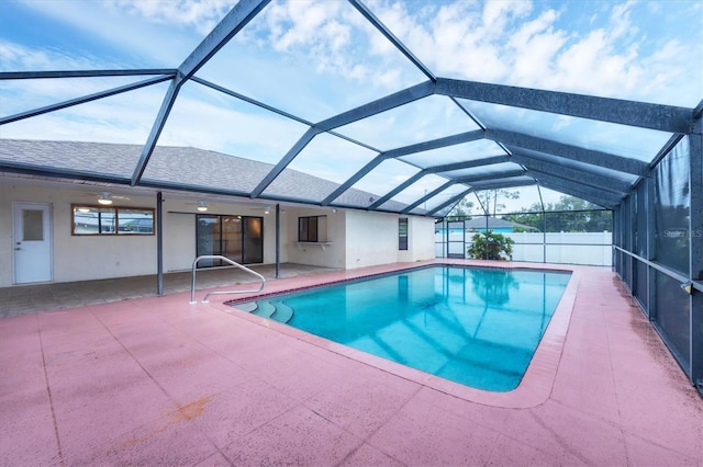 408 Fletcher St, Port Charlotte, FL 33954 - view of swimming pool featuring a patio area and glass enclosure