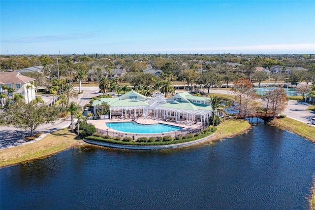4802 51st St W Unit 808, Bradenton, FL 34210 - aerial view of a pool area and a nearby body of water