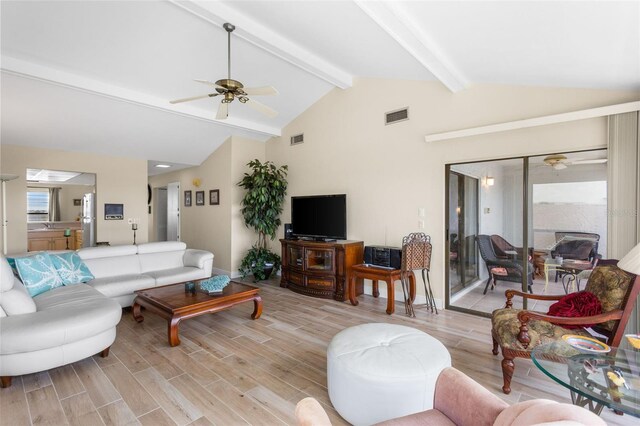 4210 SE 20th Pl Unit A8, Cape Coral, FL 33904 - living room with a ceiling fan and light wood-style flooring