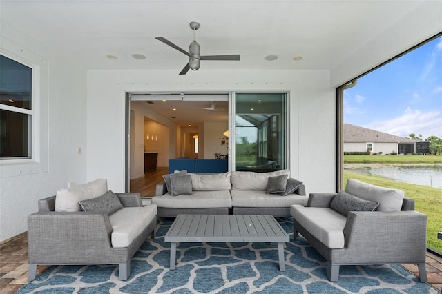 5240 Bentgrass Way, Bradenton, FL 34211 - sunroom / solarium featuring a water view