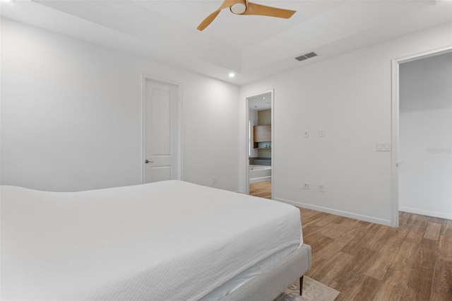 5240 Bentgrass Way, Bradenton, FL 34211 - bedroom with wood finished floors, baseboards, recessed lighting, and ceiling fan