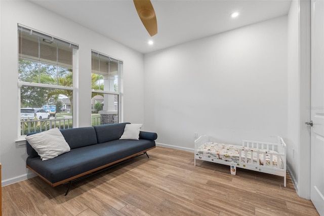 5240 Bentgrass Way, Bradenton, FL 34211 - living area with light wood-style floors, baseboards, and recessed lighting