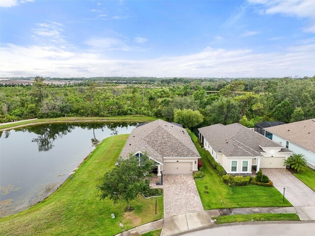 5240 Bentgrass Way, Bradenton, FL 34211 - aerial view of property and surrounding area featuring a nearby body of water and a heavily wooded area
