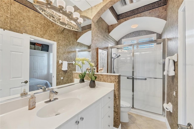 7214 Marlow Pl, University Park, FL 34201 - ensuite bathroom with tile patterned floors, vanity, and a stall shower