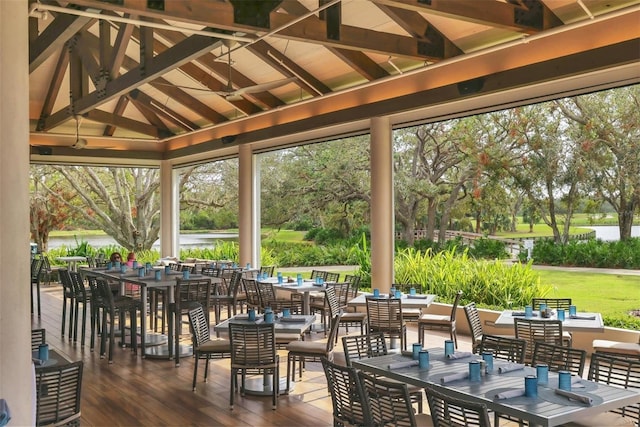 7214 Marlow Pl, University Park, FL 34201 - view of patio featuring outdoor dining area, a gazebo, and a ceiling fan