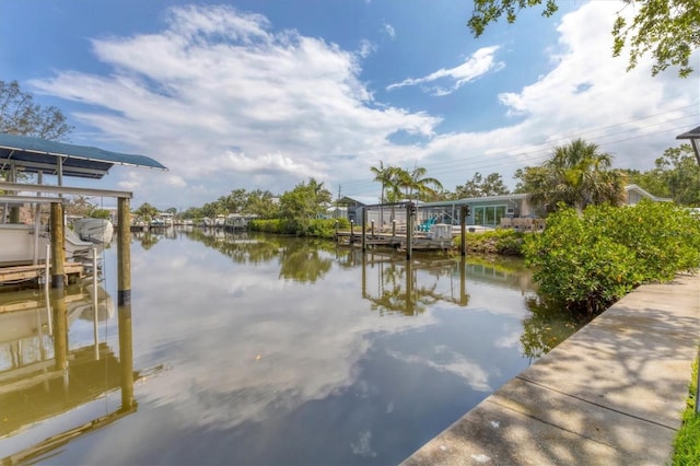 2002 8th St W, Palmetto, FL 34221 - dock area with boat lift and a water view