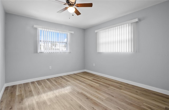 222 Caddy Rd, Rotonda West, FL 33947 - empty room featuring a ceiling fan and light wood-style flooring