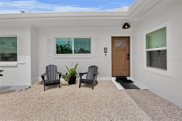 404 Bayshore Rd, Nokomis, FL 34275 - view of exterior entry with stucco siding