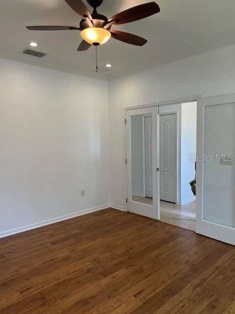 4077 River Bank Way, Punta Gorda, FL 33980 - unfurnished bedroom featuring wood finished floors, recessed lighting, baseboards, and a ceiling fan