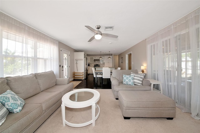 2363 Milford Cir, Sarasota, FL 34239 - living area featuring ceiling fan