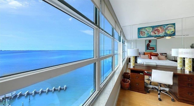 988 Blvd Of The Arts Unit 1016, Sarasota, FL 34236 - home office with wood finished floors and a water view