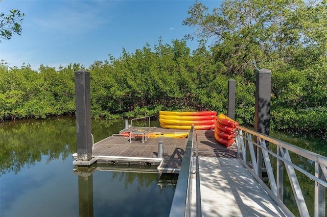 988 Blvd Of The Arts Unit 1016, Sarasota, FL 34236 - dock with a water view and view of scattered trees