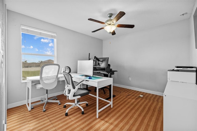 1234 Harbour Blue St, Ruskin, FL 33570 - office area featuring a ceiling fan and baseboards