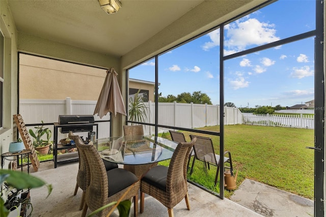 1234 Harbour Blue St, Ruskin, FL 33570 - sunroom / solarium featuring outdoor dining space and a water view