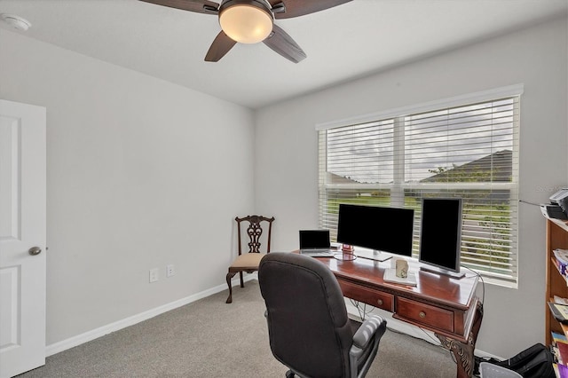 2105 Grand Flora Trl, Bradenton, FL 34208 - carpeted office featuring ceiling fan and baseboards