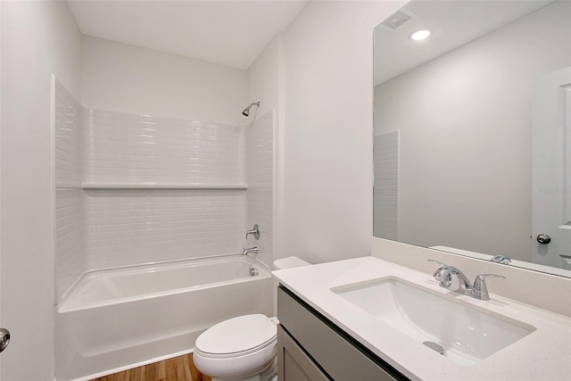 1643 35th St, Sarasota, FL 34234 - bathroom featuring vanity, toilet, and shower / bath combination