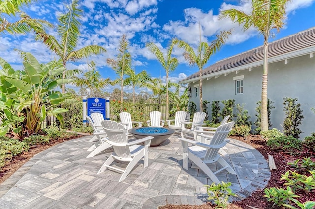 4625 Canoe Creek Ave, Parrish, FL 34219 - view of patio / terrace featuring an outdoor fire pit