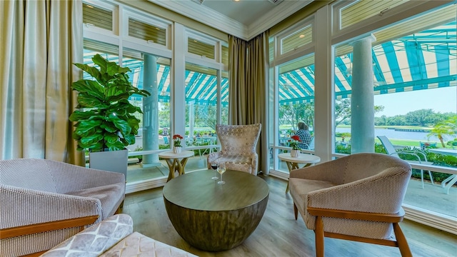 6641 Saint James Xing, University Park, FL 34201 - sunroom / solarium with crown molding and wood finished floors