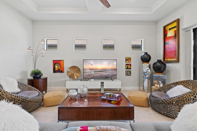5740 Eagle Creek Rd, Sarasota, FL 34238 - living area with crown molding and baseboards