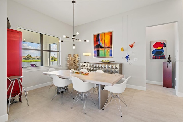 5740 Eagle Creek Rd, Sarasota, FL 34238 - dining room with a chandelier and baseboards