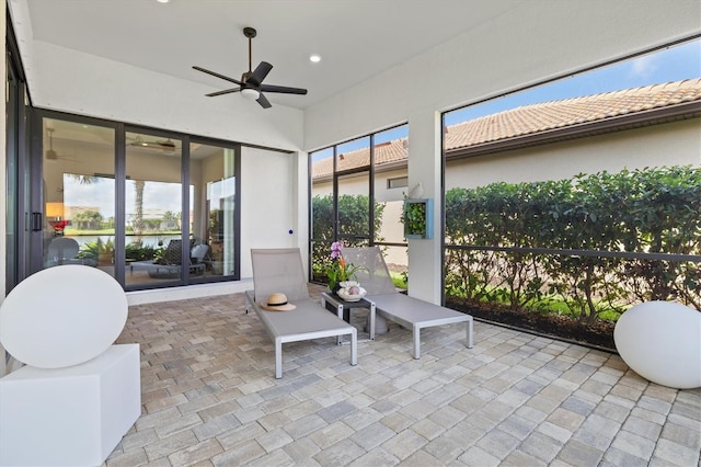 5740 Eagle Creek Rd, Sarasota, FL 34238 - sunroom with a ceiling fan