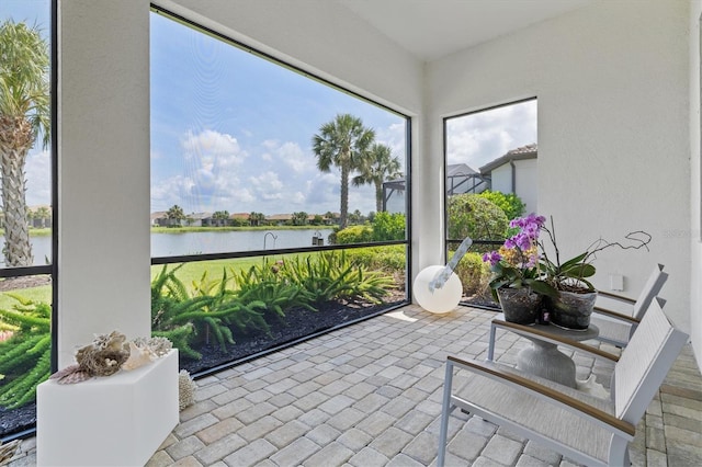 5740 Eagle Creek Rd, Sarasota, FL 34238 - sunroom / solarium featuring a water view