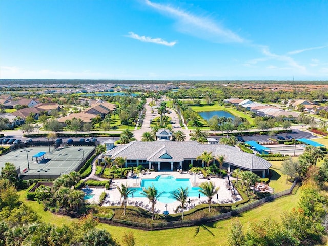 5740 Eagle Creek Rd, Sarasota, FL 34238 - aerial view of residential area with a pool and a large body of water