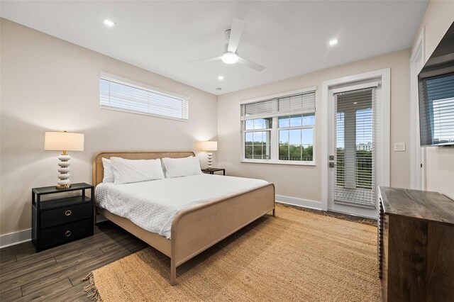 4321 Marina View Way, Cortez, FL 34215 - bedroom with access to outside, baseboards, multiple windows, and recessed lighting