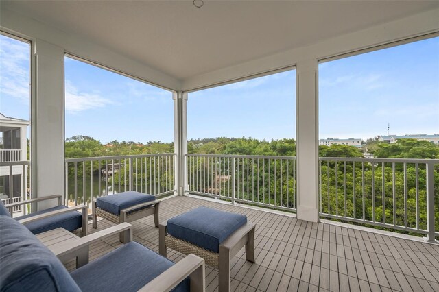 4321 Marina View Way, Cortez, FL 34215 - wooden terrace with an outdoor living space and a water view