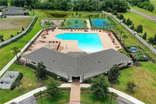 18620 Cortes Creek Blvd, Spring Hill, FL 34610 - bird's eye view of a pool