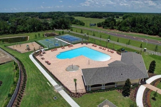 18620 Cortes Creek Blvd, Spring Hill, FL 34610 - drone / aerial view of a pool