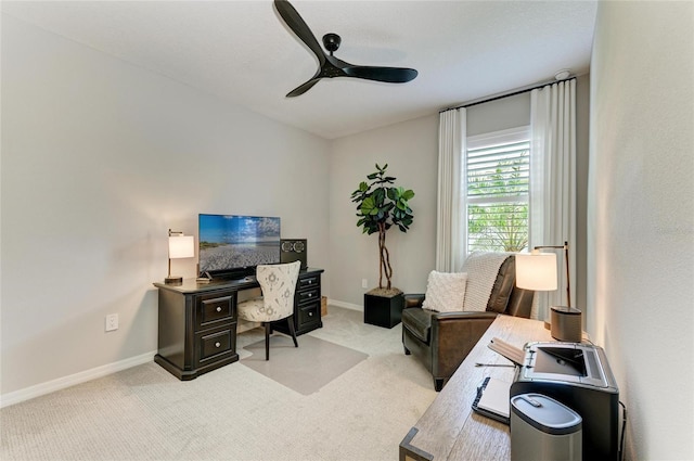 909 Crosswind Ave, Sarasota, FL 34240 - office space featuring carpet, a ceiling fan, and baseboards
