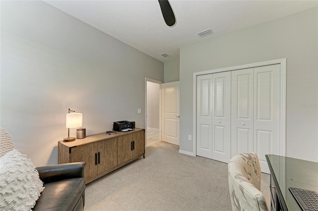 909 Crosswind Ave, Sarasota, FL 34240 - office area featuring a ceiling fan and light colored carpet
