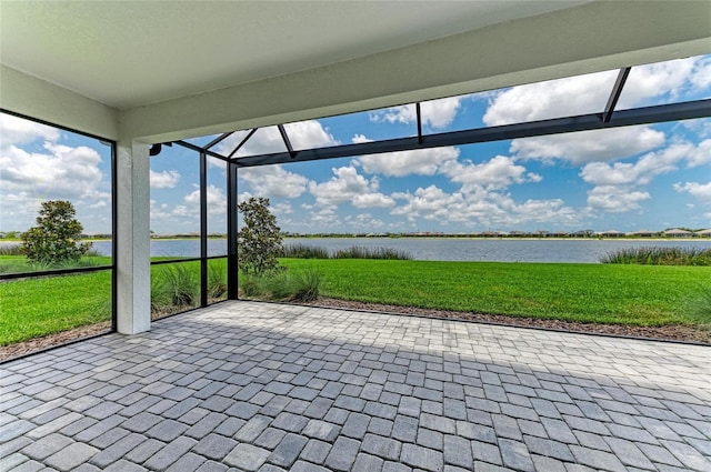 909 Crosswind Ave, Sarasota, FL 34240 - unfurnished sunroom featuring a water view