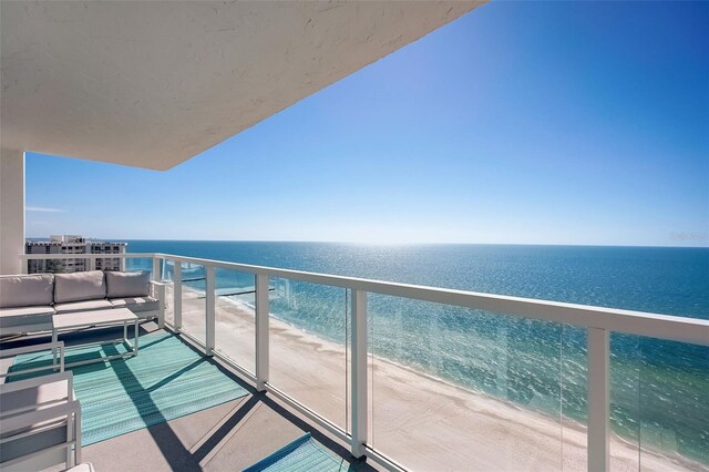 2425 Gulf Of Mexico Dr Unit 14B, Longboat Key, FL 34228 - balcony with view of water and beach