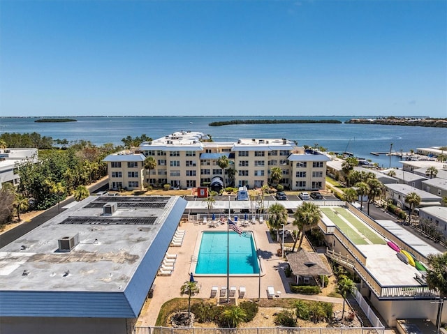 3806 Gulf Of Mexico Dr Unit C204, Longboat Key, FL 34228 - aerial view of a pool and a large body of water