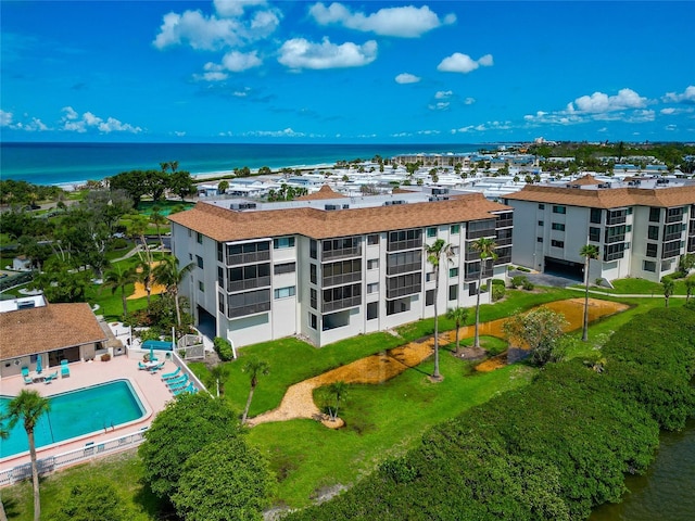 3630 Gulf Of Mexico Dr Unit 202, Longboat Key, FL 34228 - drone / aerial view of a nearby body of water, apartment complex, and a pool