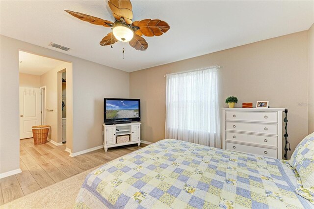 7410 61st St E, Palmetto, FL 34221 - bedroom featuring wood finished floors and ceiling fan