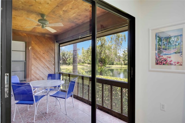 7926 Woodpointe Ct Unit 29, Sarasota, FL 34238 - sunroom / solarium featuring a water view