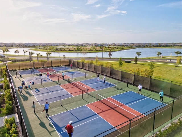 14835 Lyla Ter, Bradenton, FL 34211 - view of tennis court featuring a water view and community basketball court
